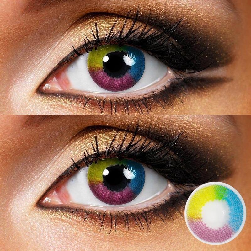 Multi Rainbow Cosplay Contact Lenses 14.5mm