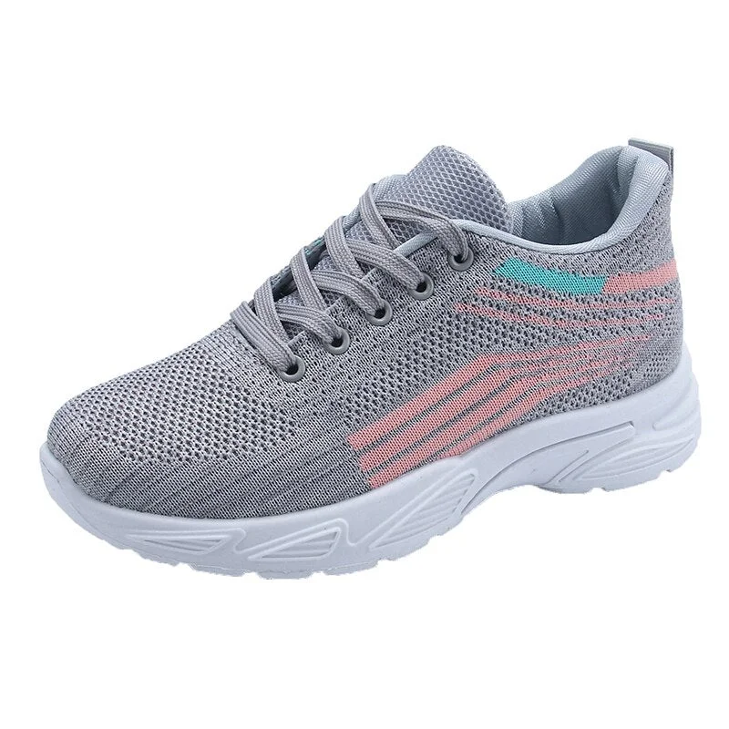 2022 Spring Autumn Women Sport Shoes Casual Breathable Mesh Platform Sneakers Woman Lace Up Comfortable Soft Walking Shoes Femme