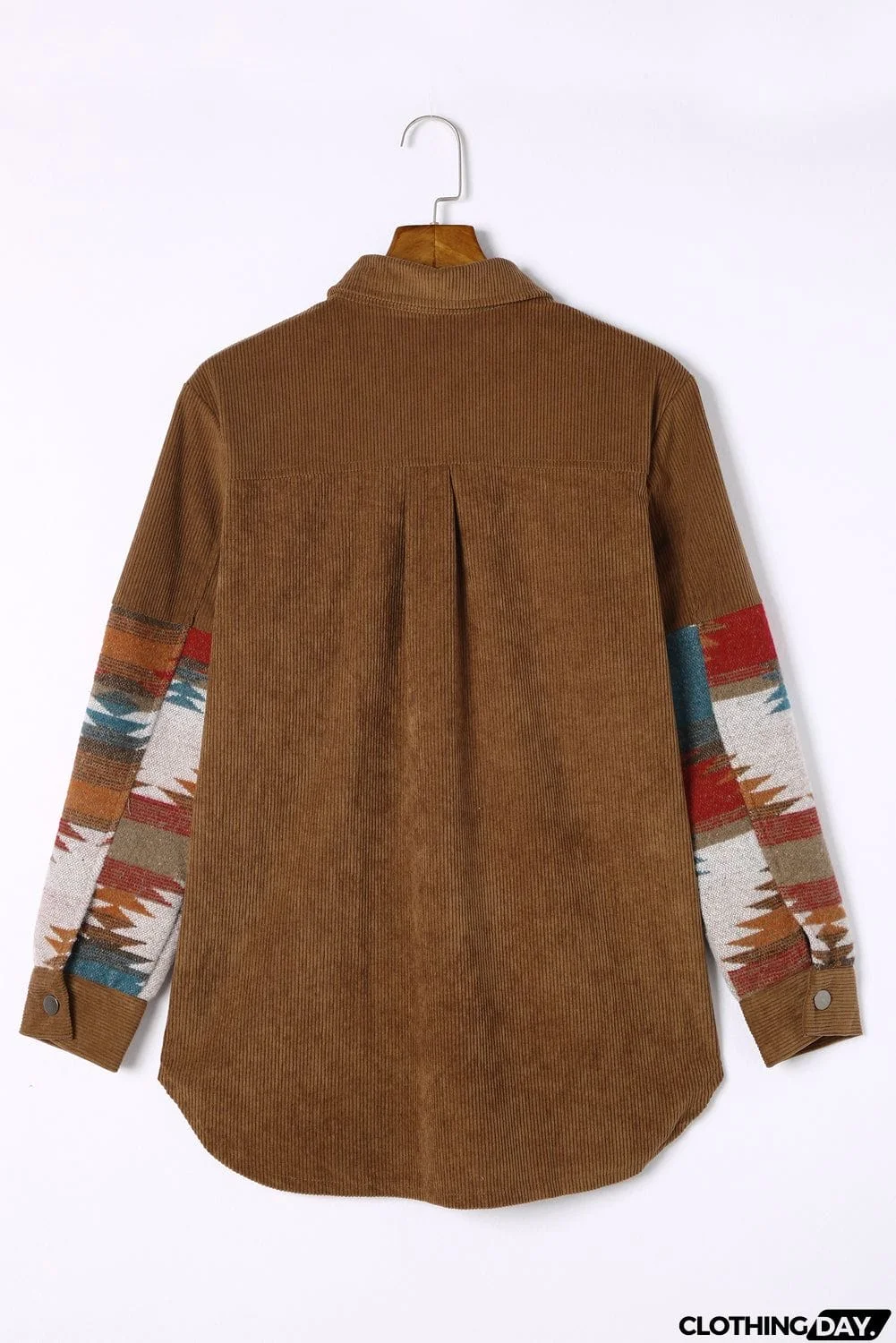 Aztec Pattern Corduroy Shacket
