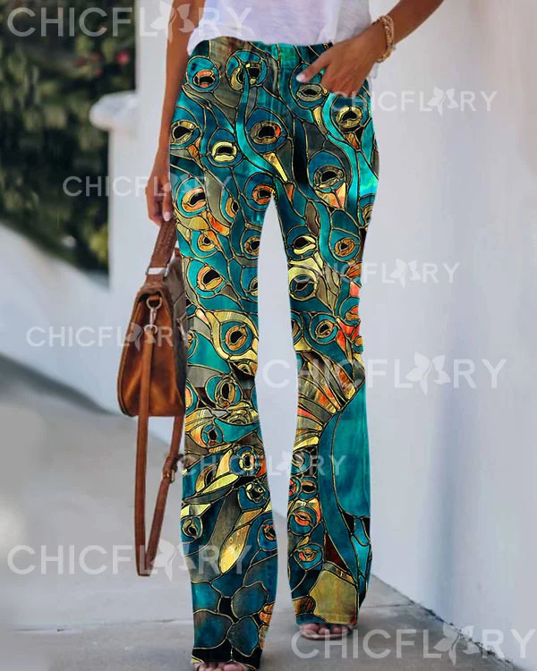 Women's  Peacock  Pattern Pants