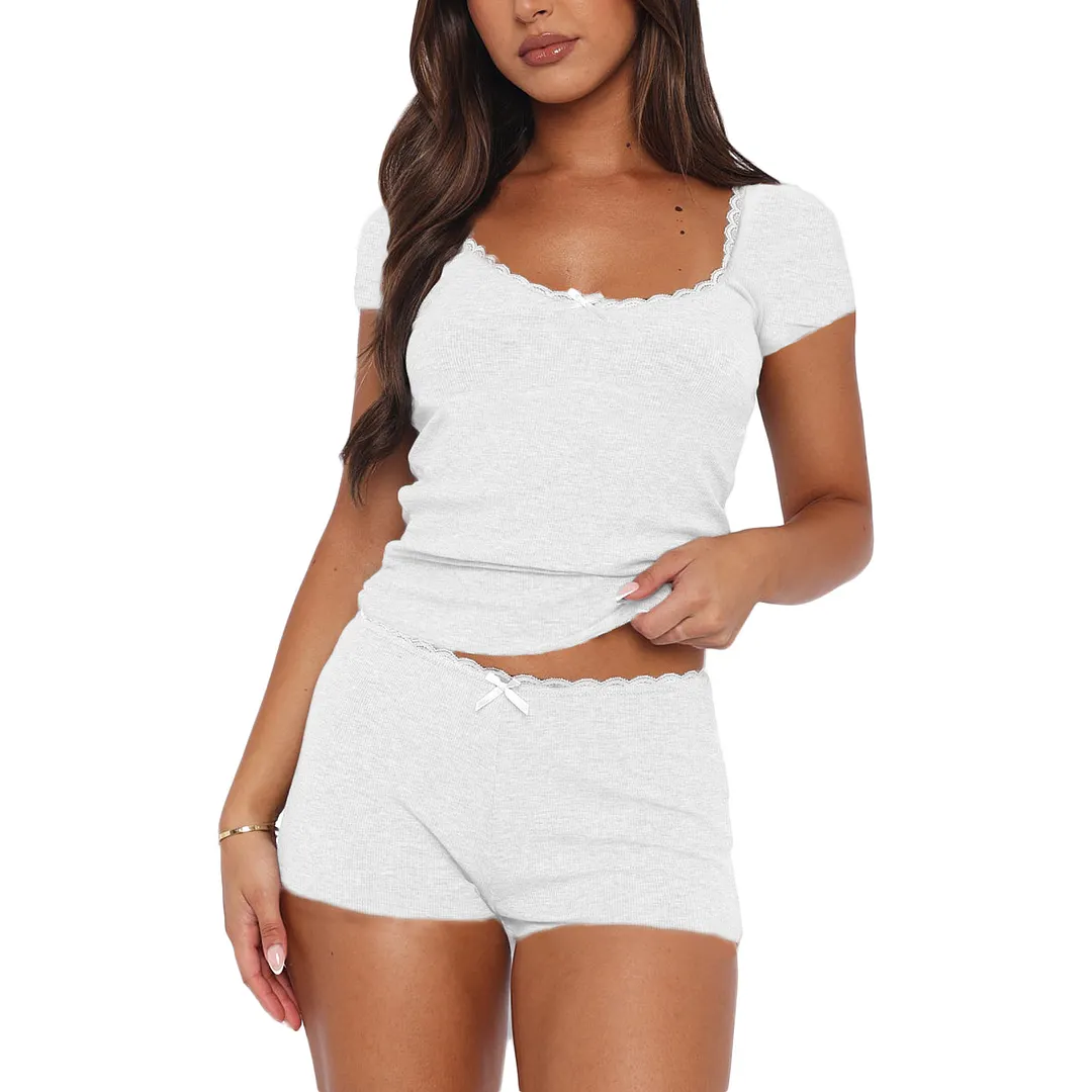 Women's Ribbed Knit Loungewear Set