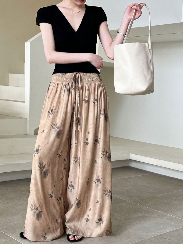 Mudge Print Floor-Length Wide-Leg pants