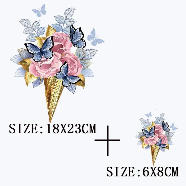 Beautiful Flowers Thermal Sticker On T-shirt DIY Washable Iron On Transfer For Clothing Funny Design Patches On Clothes Applique