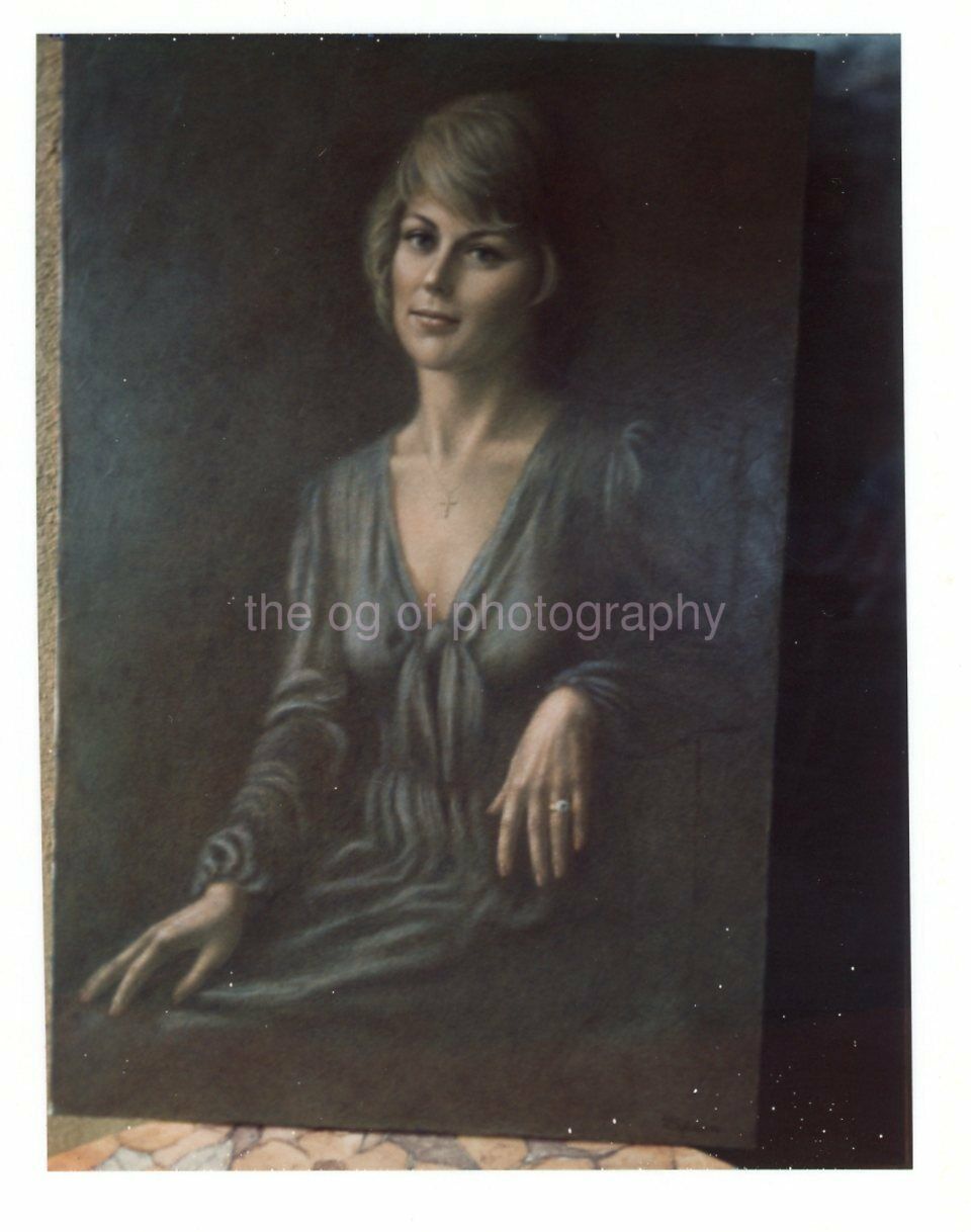 Painting Of A Woman 1960's 70's ART Found Photo Poster painting Color Original Snapshot 97 18 C