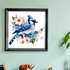 Flowers And Blue Tit - 18CT Stamped Cross Stitch 20*20cm/7.87*7.87in