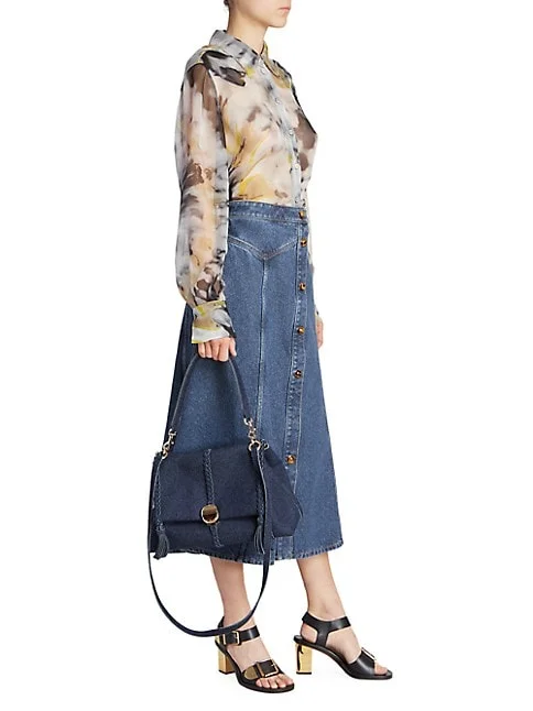 Chlo&eacute; Large Penelope Denim Shoulder Bag 4.1 out of 5 Customer Rating