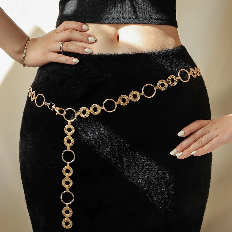 Casual Elegant Geometric Alloy Buckle Women's Chain Belts