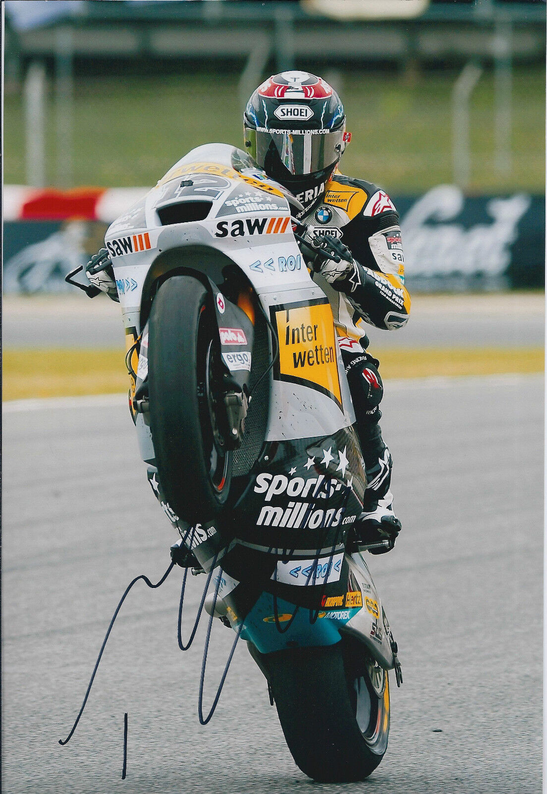 Thomas LUTHI SIGNED Autograph 12x8 Photo Poster painting AFTAL COA MOTO 2 Paddock Racing Team