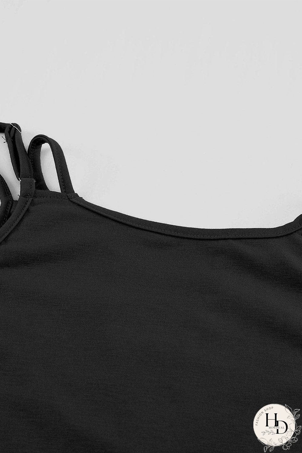 Black Lace-Up Hollow-out Tank Top