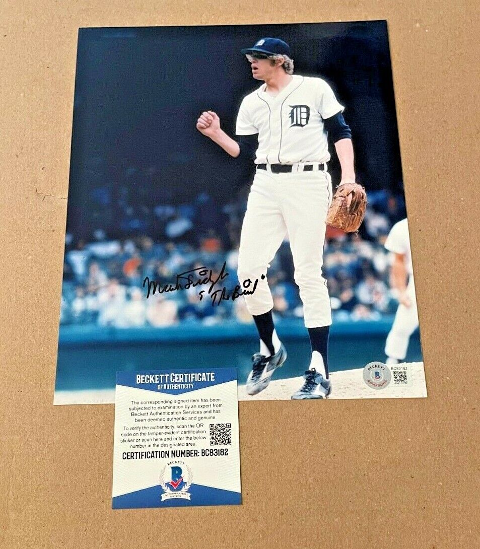 MARK FIDRYCH SIGNED DETROIT TIGERS 8X10 Photo Poster painting W/THE BIRD BECKETT CERTIFIED BAS