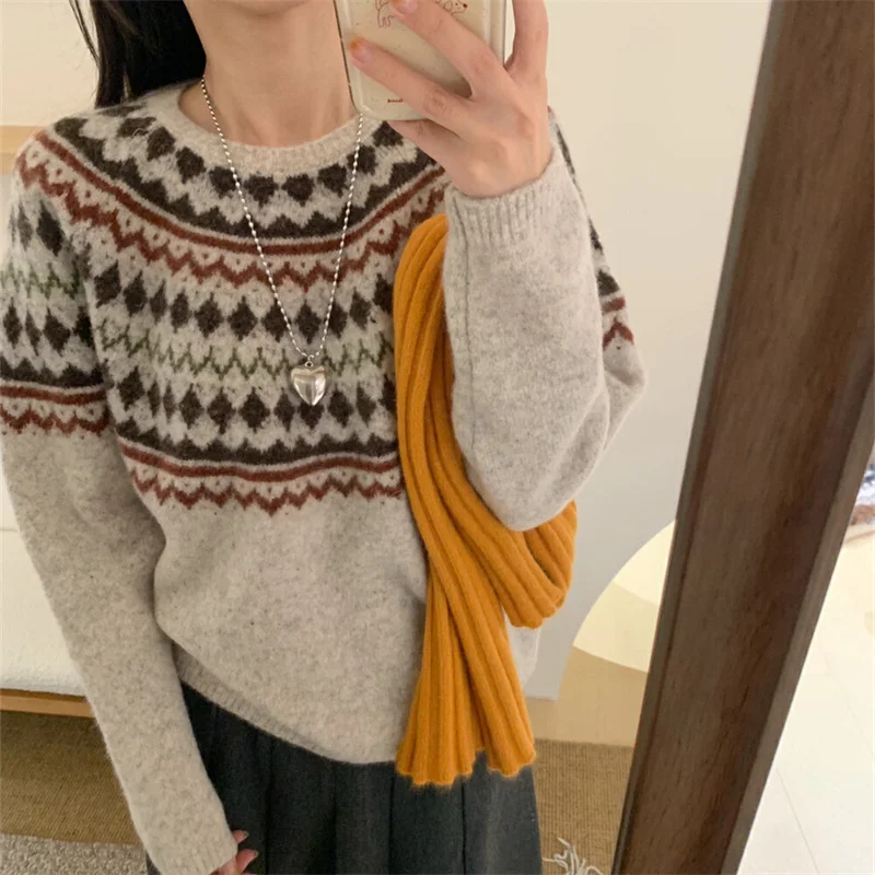 Chicfifth Sweater Women Winter Long Sleeve High Quality Autumn Vintage Top Knitted Cardigan