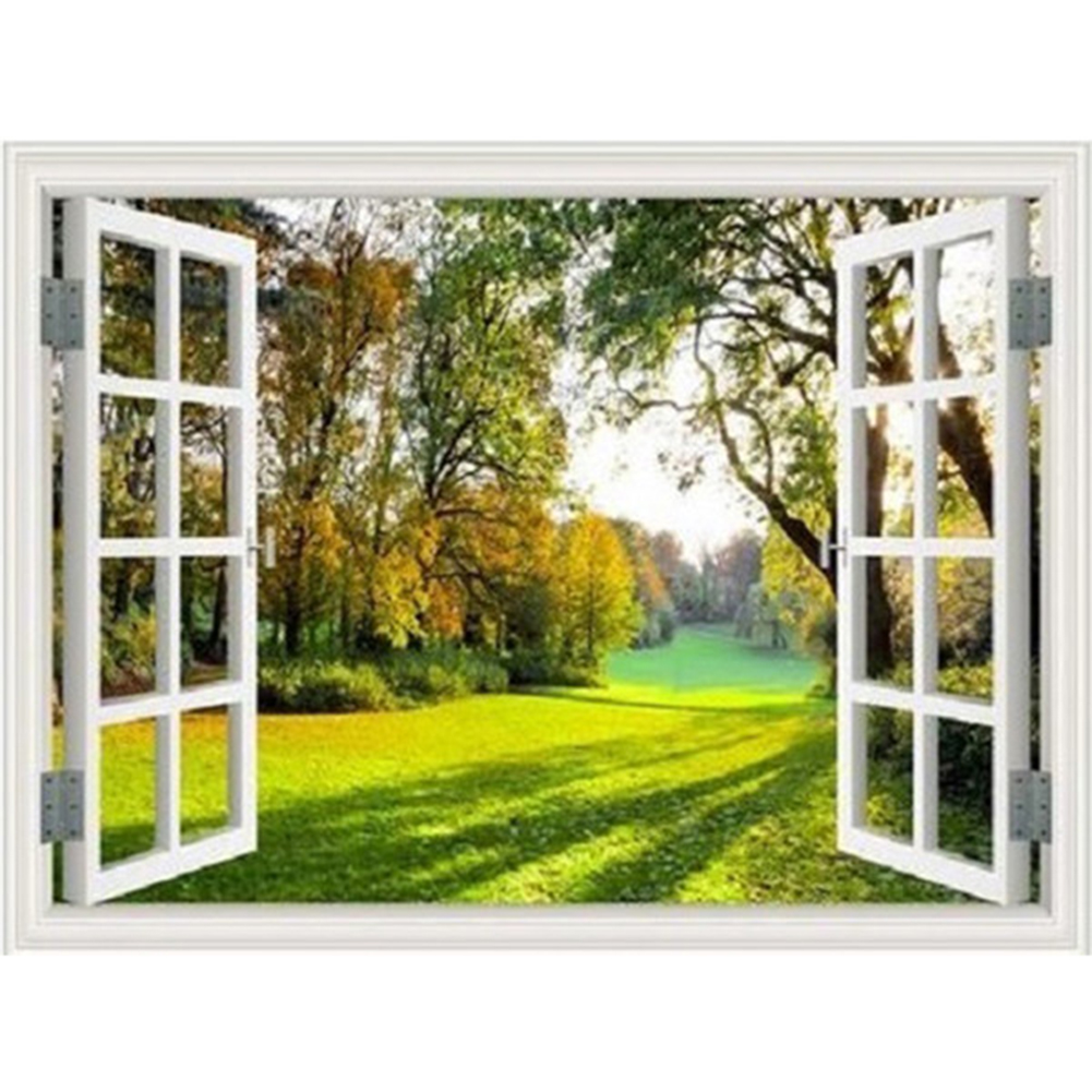

40*30CM - Round Drill Diamond Painting - Window Hill, 501 Original