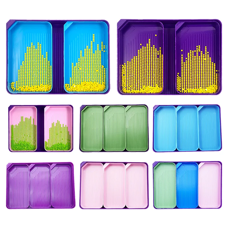 Papaba Diamond Painting Tray,6Pcs Bead Sorting Trays Stackable Large Capacity PP Large Diamond Rhinestone Plate Tray for Home, Size: One size, Blue