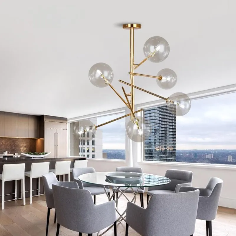 Europe Modern Creative Glass Pendant Light magic beans Glass Bubbles ...