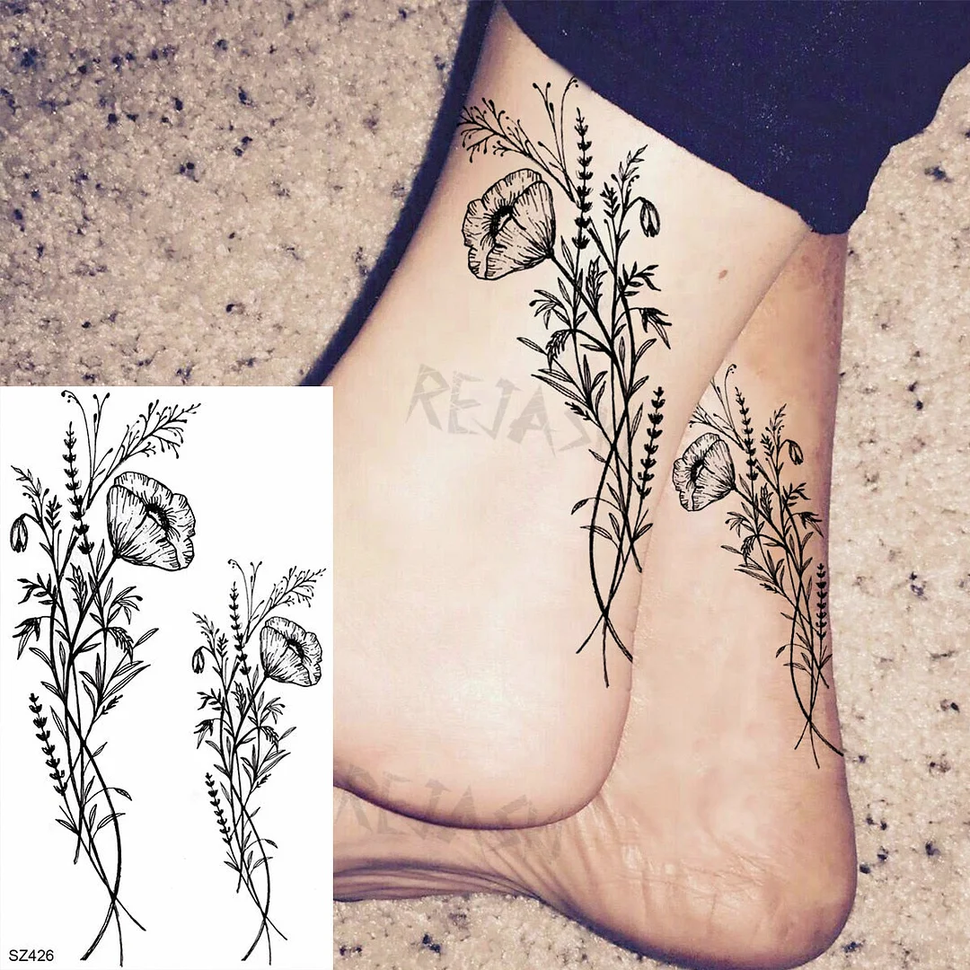 Realistic Sunflower Fashion Wrist Temporary Tattoos For Women Gilr Butterfly Geometry Fake Tattoo Custom Armbands Washable Tatoo