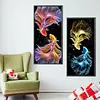 2 pi&egrave;ces double koi bricolage partiel AB full round drill diamond kit d&rsquo;art d&eacute;coration int&eacute;rieure 80x40cm