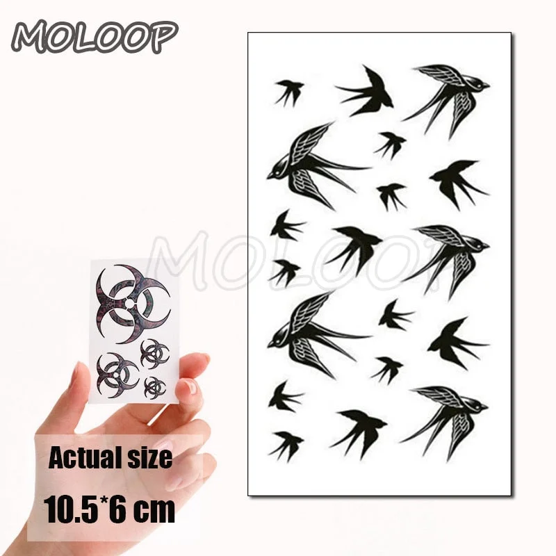 Tattoo Sticker Little Half Face Cat Element Small Animal Flower Water Transfer Temporary Fake Body Art Tatoo for Kid Girl Boy