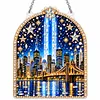 DIY Diamond Painting Acrylic Hanging Ornament, Pearl & Special Shaped Drill Art, Double-Sided Printed Patriotic Home Decor(Memorial Lights)