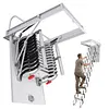 [US Local Warehouse] Ceiling Mounted Attic Ladder w/Handrails Retractable Loft Stairs 660LBS Capacity