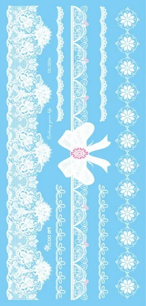 1piece white black henna tattoo Sexy Lace Stocking Arabic Indian rose butterfly Bow flash wedding art paint on hand arm leg