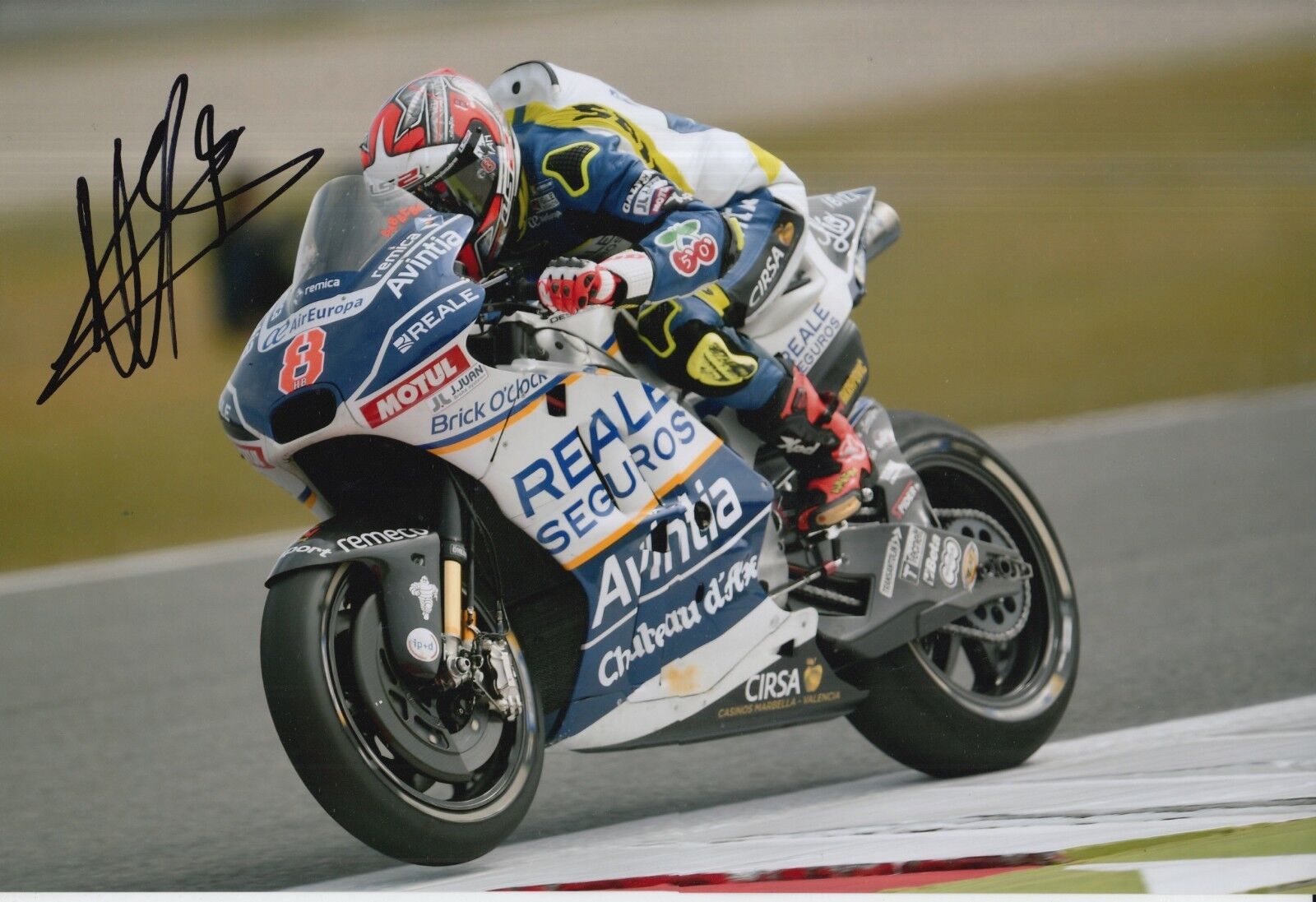 Hector Barbera Hand Signed Avintia Racing Ducati 12x8 Photo Poster painting 2017 MotoGP 8.