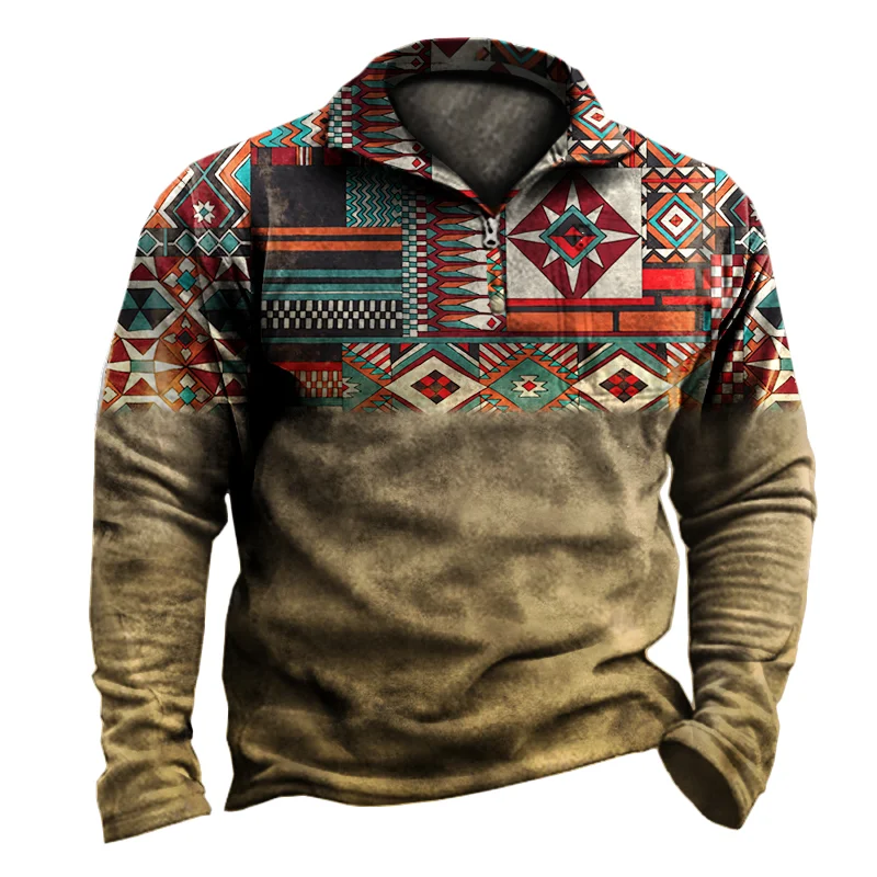 Men's Outdoor Western Ethnic Pattern Sweatshirt