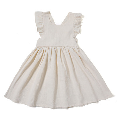 Rotimia Summer cotton linen flying sleeve princess dress