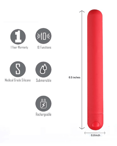 pornhint Pornhint Abbie X-Long Super Charged Red Bullet Vibrator