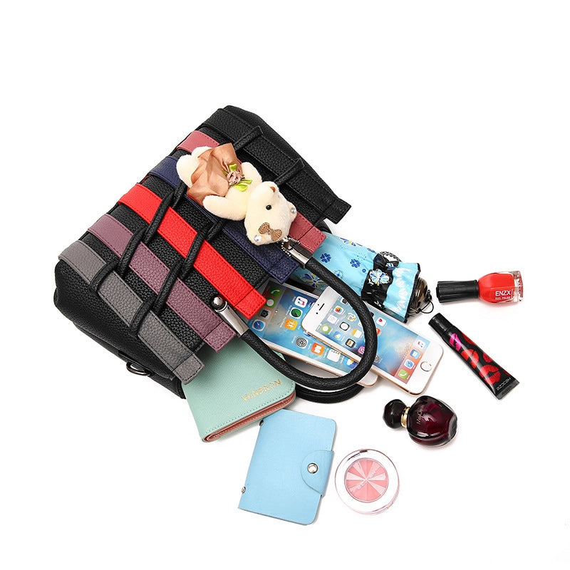 Bags New Woven Handbag Japanese And Korean Bear Pendant Shoulder Crossbody Bag