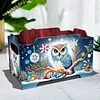 5D DIY Diamond Painting Art Decorative Storage Box Wood Storage Clutch (Owl)