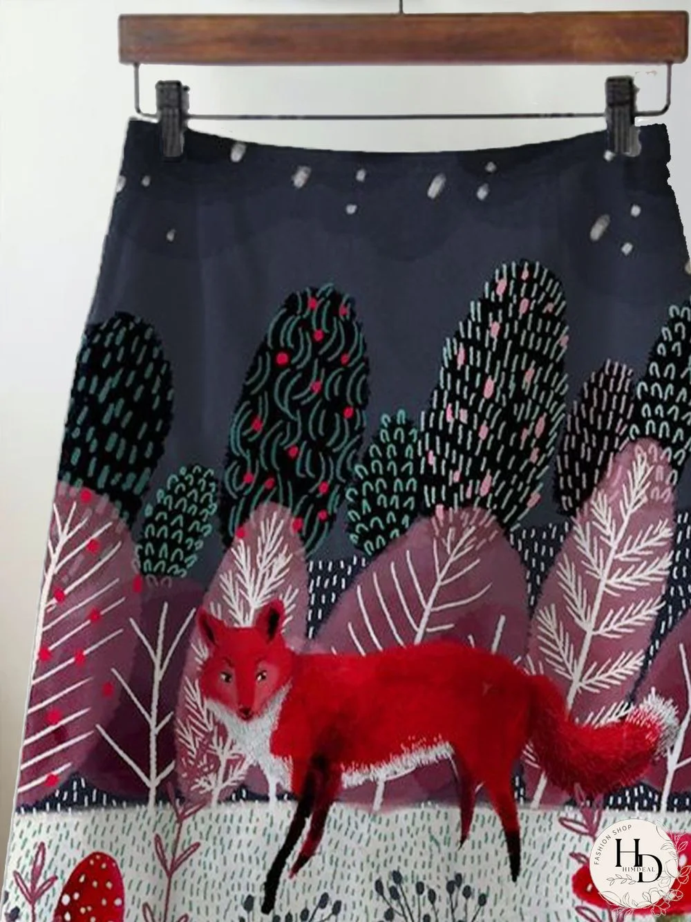 Holiday Floral-Print Skirt