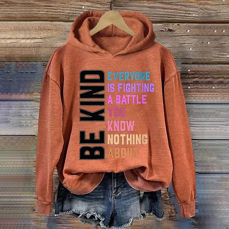 Women's Be Kind Mental Health Printed Hoodie