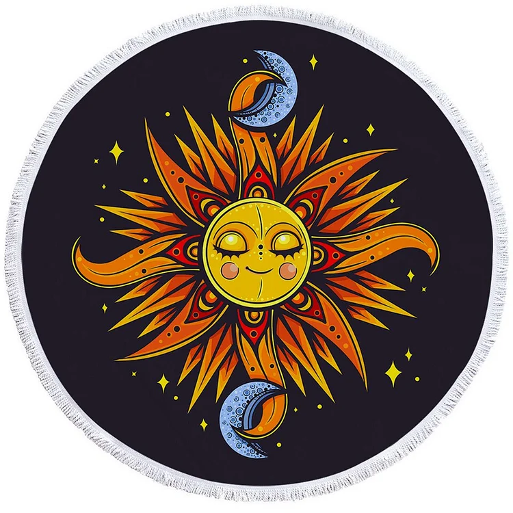 Sun and Moon - Circle Tapestry - 1.5M