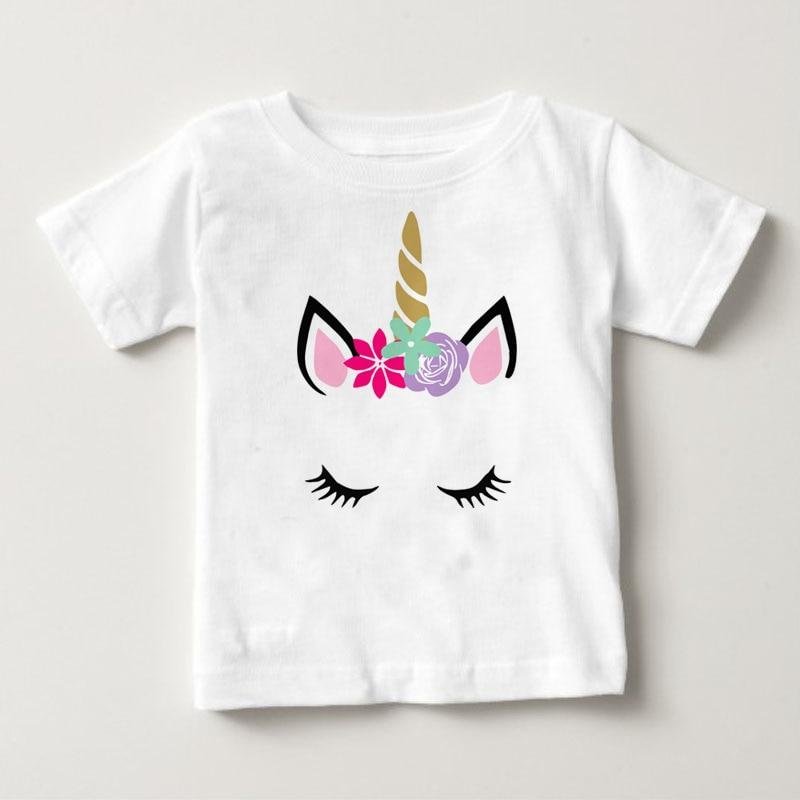Baby Girls T-Shirt Kids Clothes 2021 Brand Children Cartoon T Shirts For Girls Costume Unicorn Summer Girls Casual Tops & Tees