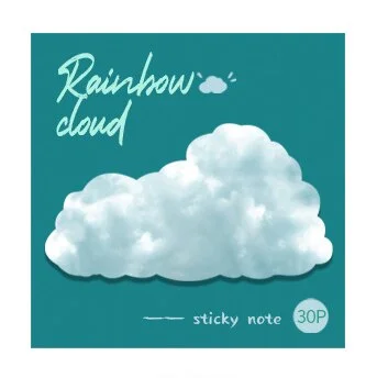 30 Pages Creative Color Self Adhesive Memo Pad Rainbow Clouds Style Sticky Notes Bookmark School Office Stationery Supplies