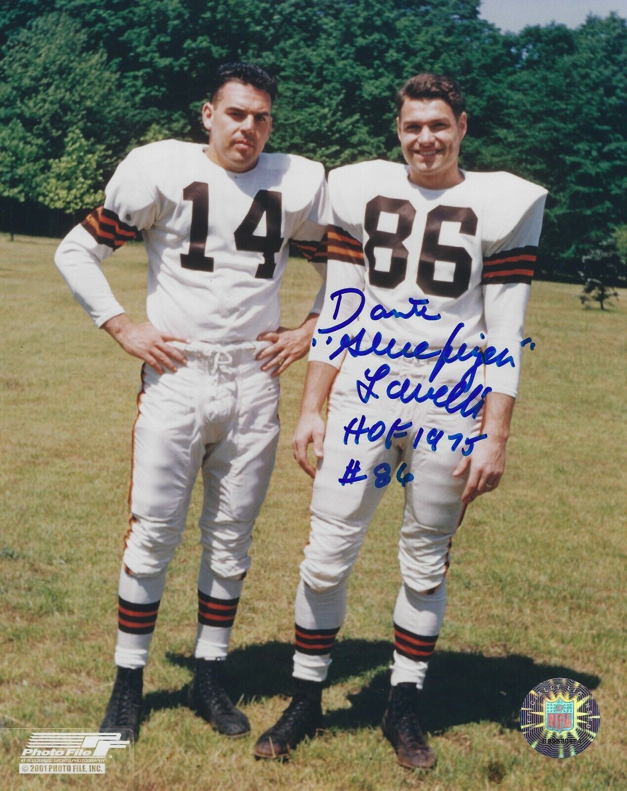 Signed 8x10 DANTE LAVELLI HOF CLEVELAND BROWNS Autographed Photo Poster painting - w/COA