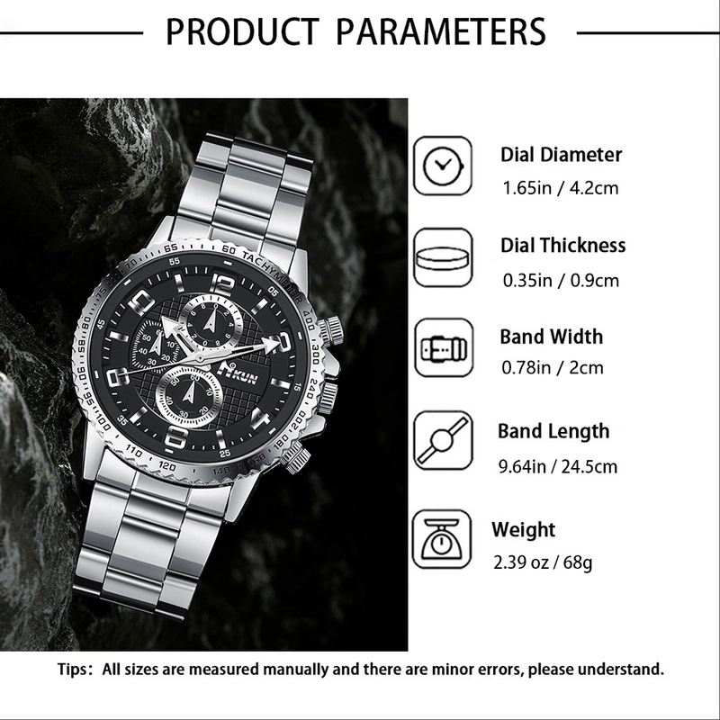 Casual Letter Single Folding Buckle Quartz Men’s Watches