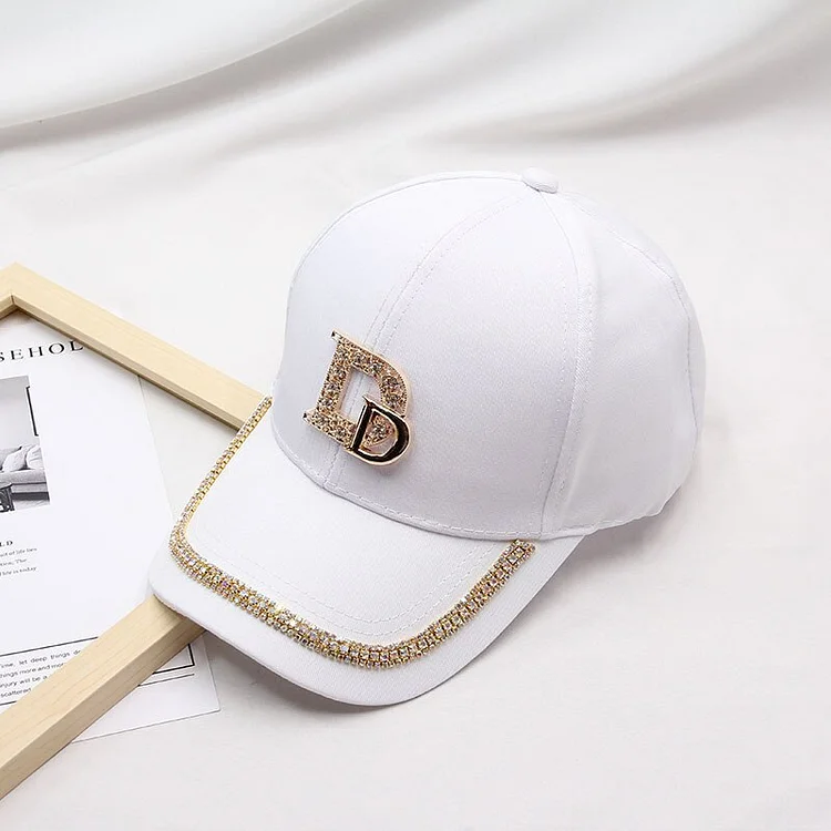 Cotton Baseball Cap for Men and WomenRhinestones Sun Hat Cotton Soft Top Caps Casual Adjustable Snapback Hats Unisex