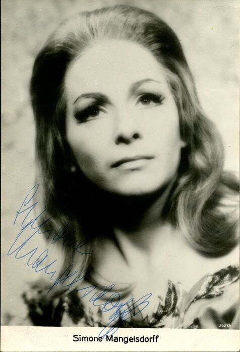 Vintage SIMONE MANGELSDORFF Signed Photo Poster painting