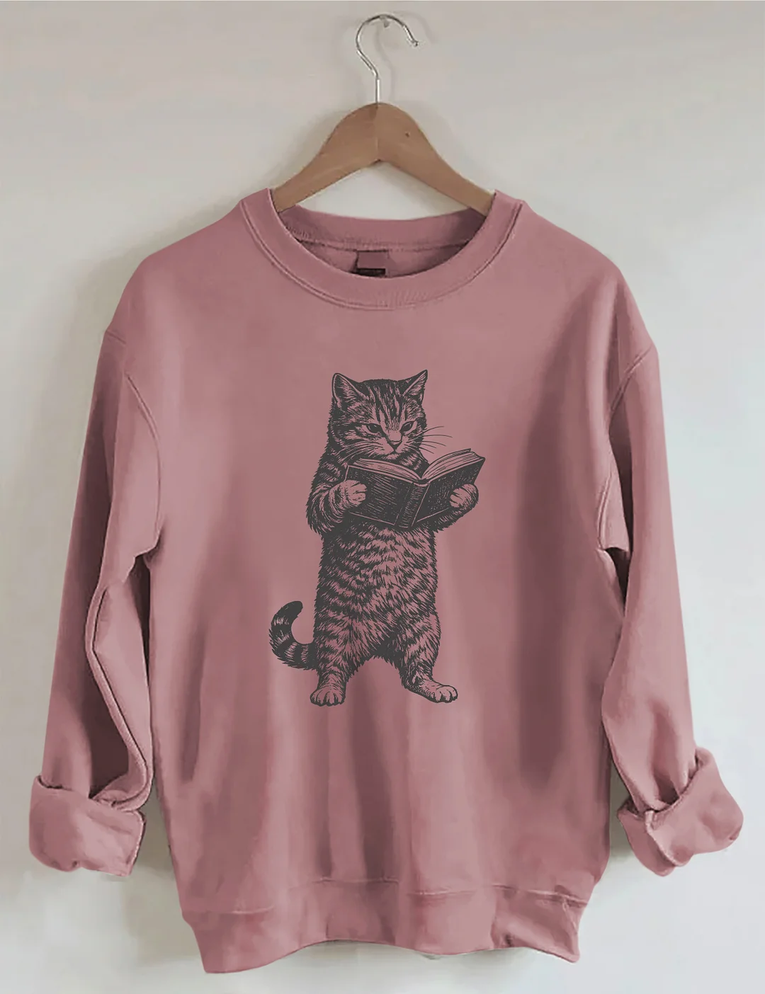 Cat Reading Book Lover Sweatshirt
