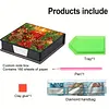 Christmas Candle DIY PU Diamond Painting Note Box with 160 Papers Memo Box