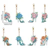 8pcs Flower High Heels DIY Diamond Painting Double Sided Keychains