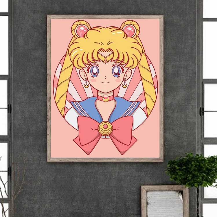 Cartoon Anime Lady Diamond Painting Without Frame, 40*40cm, Diy