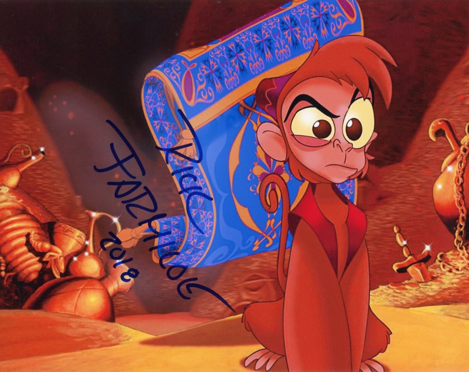 ~ RICK FARMILOE Authentic Hand-Signed DISNEY ALADDIN ABU (ANIMATOR)