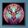>SALE<5D DIY Full Round Drill Diamond Painting Stained Glass Deer Kit Decor 30x30cm
