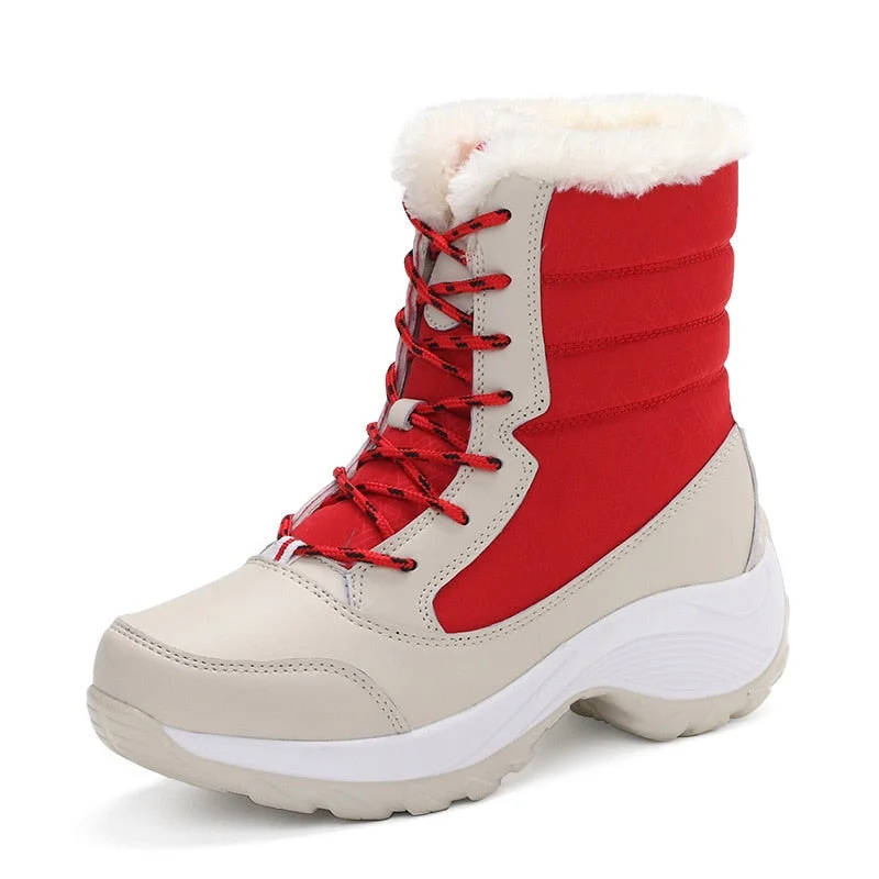 Winter Shoes Women Boots Plus Size 42 Waterproof Platform Boots For Women Snow Boots Women Winter 2021 Botas Mujer Black White