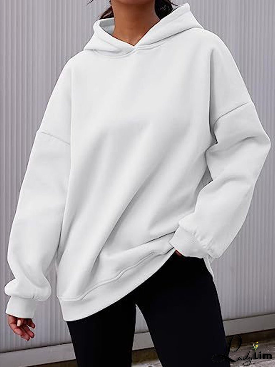 Oversized Fleece Pullover Casual Fashion Outfits Hoodie
