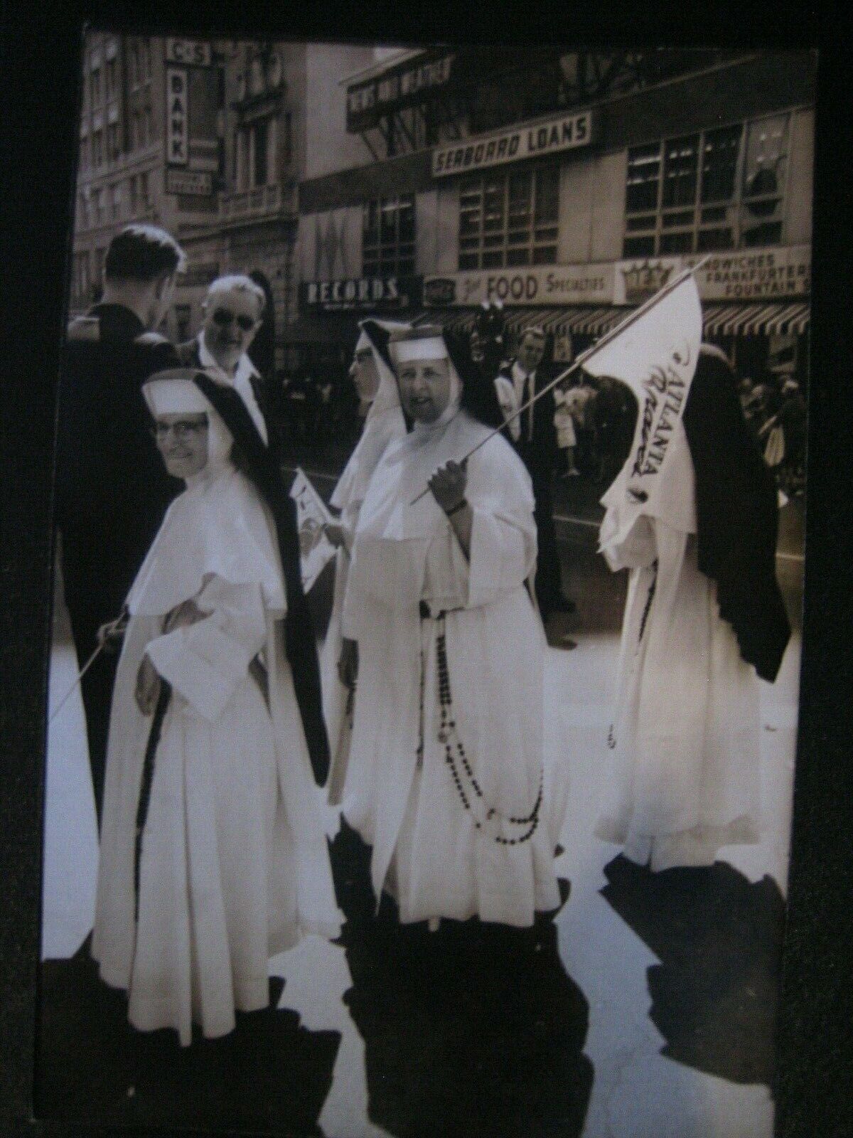 Arthur Rickerby 1966 Life Magazine 9x13 Press Photo Poster painting of Nuns Atlanta Braves fans