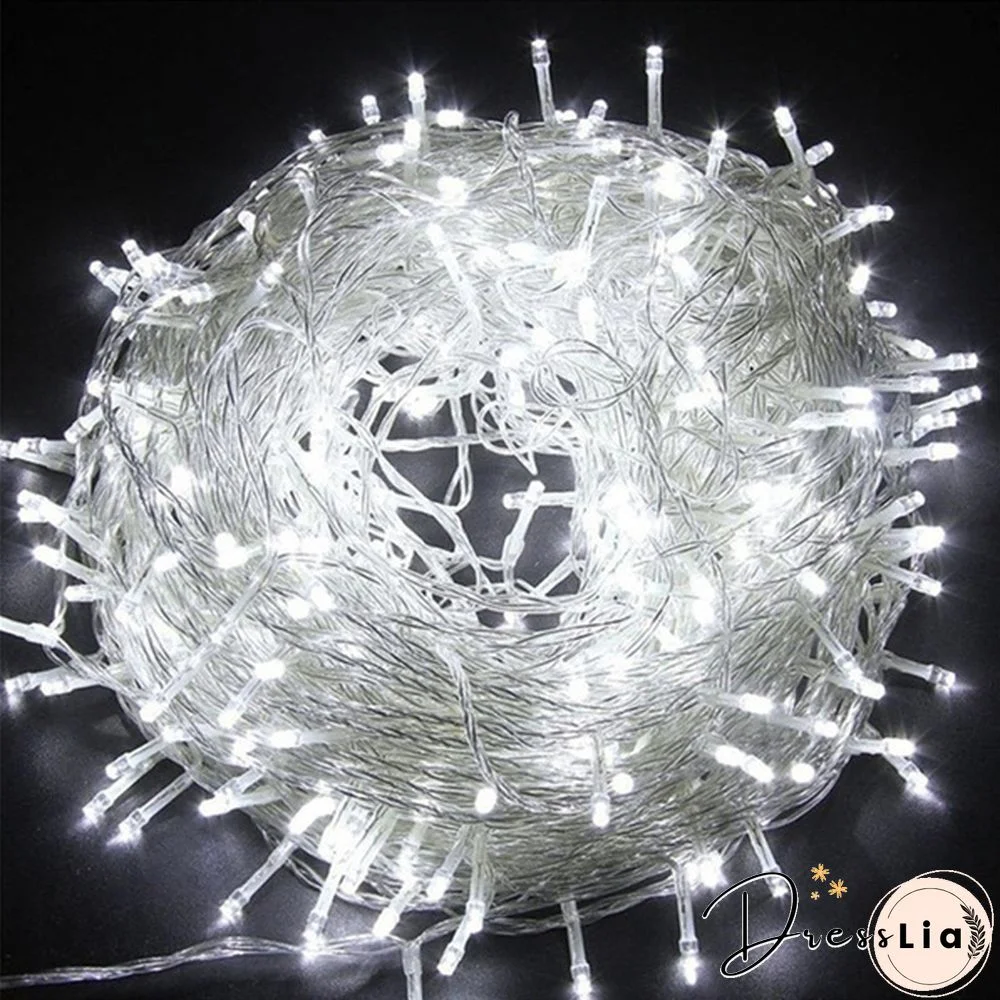 String Light 100/200LED 10M/20M Christmas/Wedding/Party Decoration Lights Garland AC 110V 220V Outdoor Waterproof Led Lamp 4 Colors Led UK/US/EU PLUG