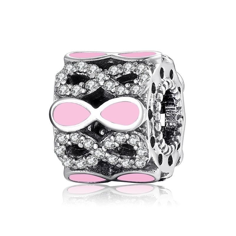 1 Piece 925 Sterling Silver Zircon Infinity Heart Shape Jewelry Accessories